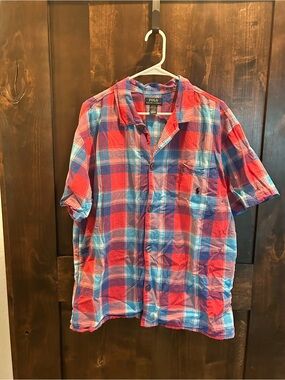 Polo by Ralph Lauren Red & Blue Plaid Short-Sleeve Button-Down